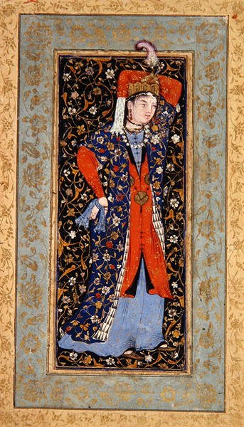 Danseuse avec des mouchoirs dans chaque main, vers 1560 - School Uzbek