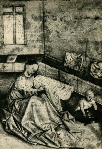 Madone et enfant dans un intérieur, début du 15ème siècle, 1943 - School of Konrad Witz