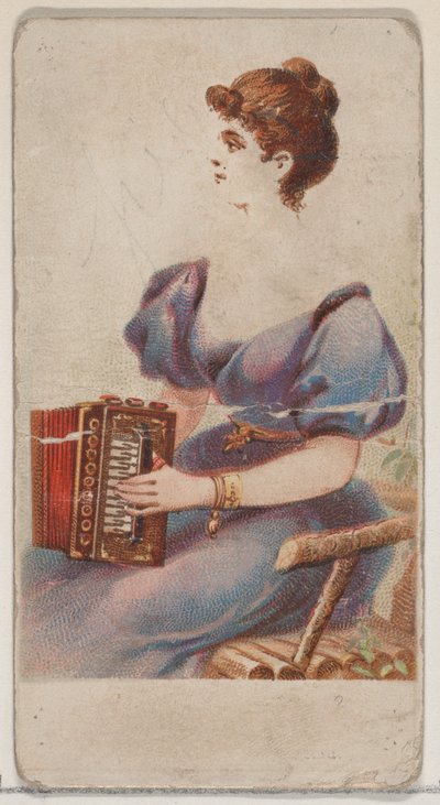 Accordéon, de la série Instruments de musique N82 pour les cigarettes Duke, 1888 - Schumacher and Ettlinger
