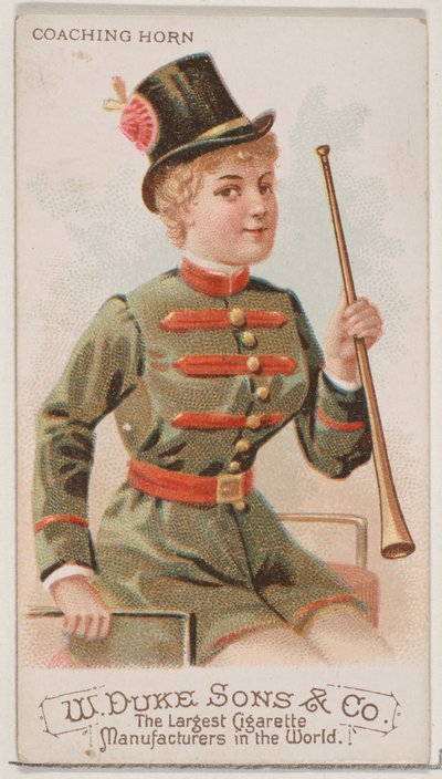 Cor de chasse, de la série Instruments de musique N82 pour les cigarettes Duke, 1888 - Schumacher and Ettlinger