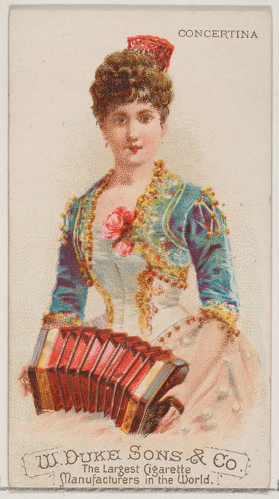 Concertina, de la série Instruments de musique N82 pour les cigarettes de marque Duke, 1888 - Schumacher and Ettlinger