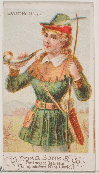 Cor de chasse, de la série Instruments de musique N82 pour les cigarettes Duke, 1888 - Schumacher and Ettlinger