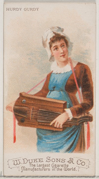 Vielle à roue, de la série Instruments de musique N82 pour les cigarettes de marque Duke, 1888 - Schumacher and Ettlinger