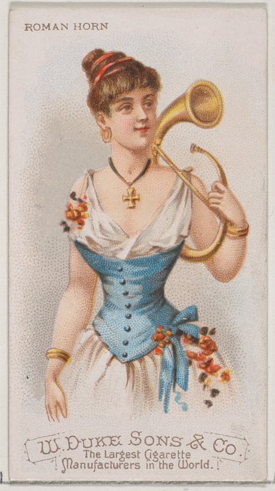 Cor romain, de la série Instruments de musique N82 pour les cigarettes de la marque Duke, 1888 - Schumacher and Ettlinger