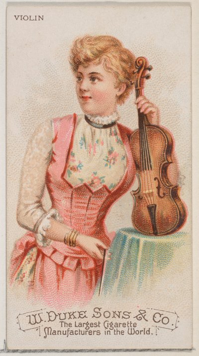Violon, de la série Instruments de musique N82 pour les cigarettes de marque Duke, 1888 - Schumacher and Ettlinger