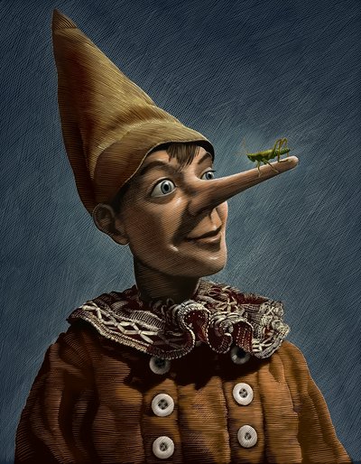 Pinocchio, 2013 (scratchboard, colorisé numériquement) - Scott McKowen