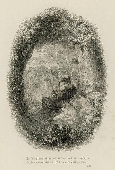 Scène de Windsor Forest, par Alexander Pope (gravure) - Scottish School