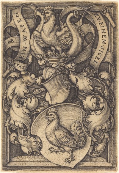 Blason avec un coq - Sebald Beham