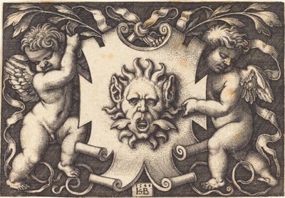 Masque tenu par deux génies - Sebald Beham