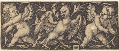 Ornement avec aigle et deux génies - Sebald Beham