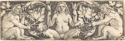 Ornement avec trois satyres - Sebald Beham