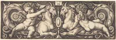 Ornement avec deux génies chevauchant deux chimères - Sebald Beham