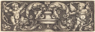 Ornement avec un vase entre deux génies - Sebald Beham