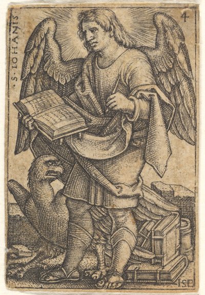 Planche 4 : Saint Jean avec la tête tournée trois quarts vers la gauche, tenant un livre dans sa main droite, 1541 - Sebald Beham