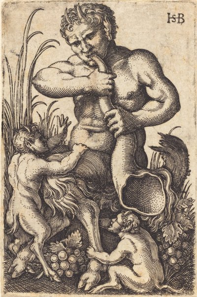 Satyre soufflant dans une corne - Sebald Beham