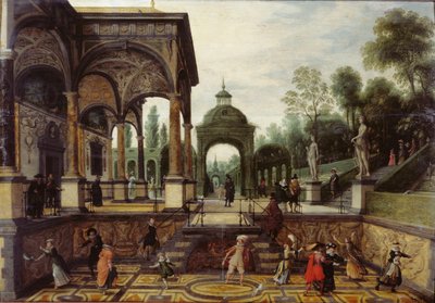 Jardin italien avec galerie et personnages, premier tiers du XVIIe siècle - Sebastiaen Vrancx