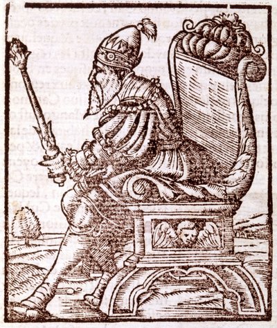 Qubilai (Kubilai Khan, premier empereur de la dynastie mongole Yuan (1215-1294) - dans « Cosmographia » de S. Munster. Paris - Sebastian Munster