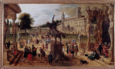 Paysage avec villa Médicis à Rome, Italie - Sebastian Vrancx