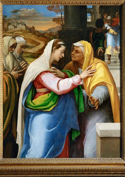 La visitation, la Vierge Marie visite Sainte Elisabeth ... - Sebastiano del (c.1485 1547) Piombo