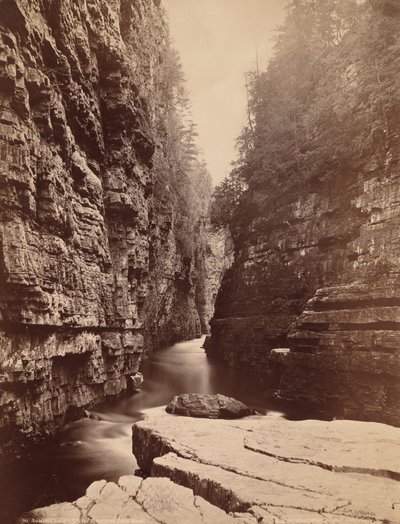 Ausable Chasm - En amont de la rivière depuis Table Rock - Seneca Ray Stoddard
