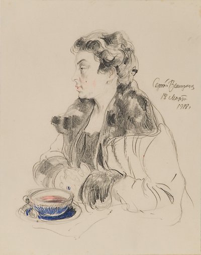 Portrait de Jevdokia Sergeyevna Morozova 1885-1959, 1918 - Sergei Arsenevich Vinogradov