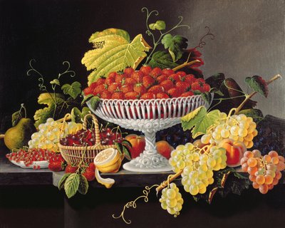 Nature morte aux fraises (huile sur toile) - Severin Roesen