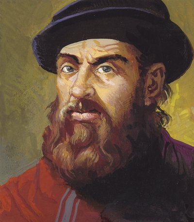 Ferdinand Magellan (gouache sur papier) - Severino Baraldi