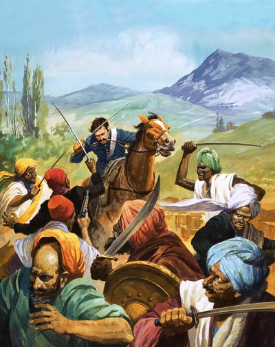 Cavalier non identifié attaquant les Indiens - Severino Baraldi