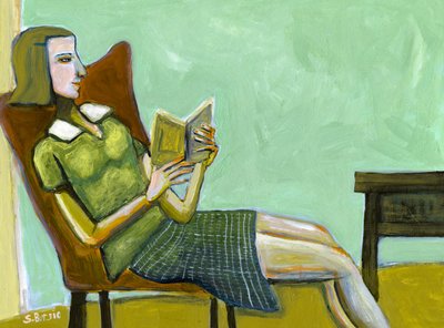 Une femme en train de lire tranquillement - Sharyn Bursic