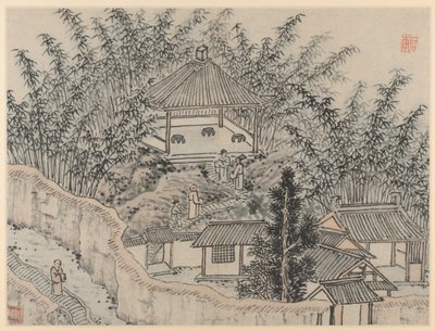 Douze Vues de la Colline du Tigre, Suzhou : Pavillon de Bambou, Colline du Tigre - Shen Zhou