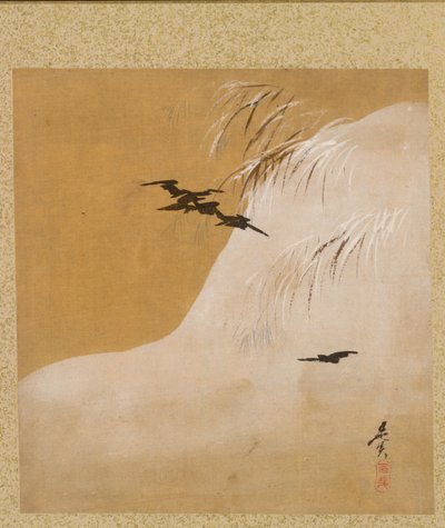 Oiseaux dans la neige - Shibata Zeshin
