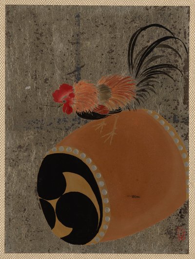 Hahn auf Trommel - Shibata Zeshin
