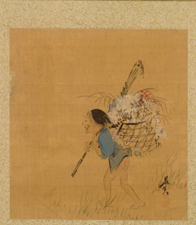 Paysanne avec panier - Shibata Zeshin