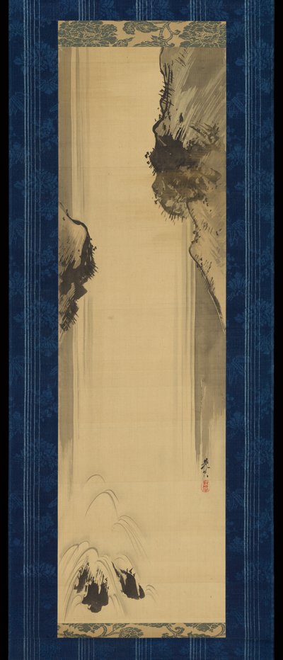 Felsen und Wasserfall - Shibata Zeshin