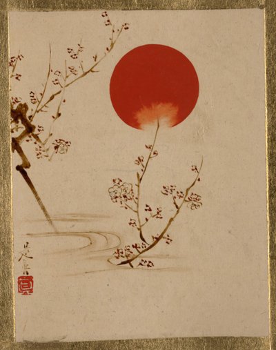 Soleil et branches de prunier - Shibata Zeshin