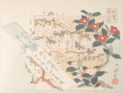 Dessins de papier à lettres avec des fleurs, 19ème siècle - Shinsai