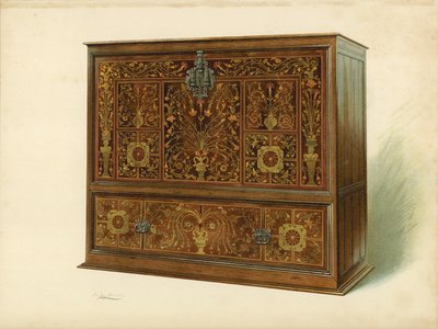 Cabinet incrusté de marqueterie, propriété de Sir George Donaldson - Shirley Charles Llewellyn Slocombe