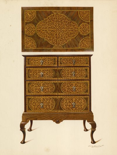 Commode incrustée de marqueterie - Shirley Charles Llewellyn Slocombe