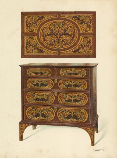 Commode incrustée de marqueterie - Shirley Charles Llewellyn Slocombe