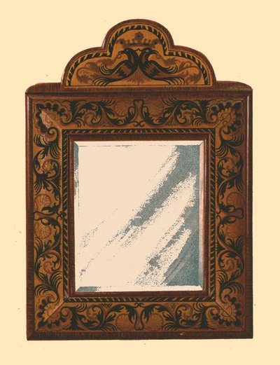 Miroir avec cadre en noyer avec marqueterie incrustée, 1905 - Shirley Charles Llewellyn Slocombe