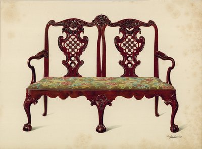 Canapé, propriété de Miss Mills - Shirley Charles Llewellyn Slocombe