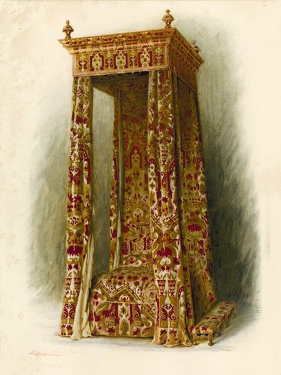 Lit capitonné, Hampton Court Palace - Shirley Charles Llewellyn Slocombe
