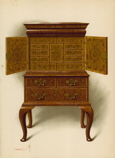 Cabinet en noyer, propriété d