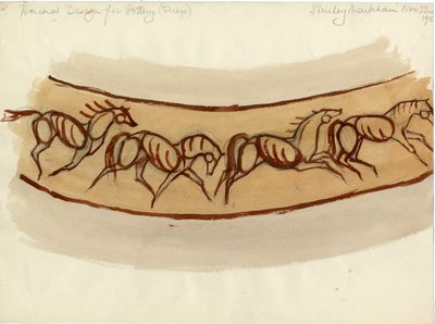 Design animal pour la poterie, vers 1950 - Shirley Markham