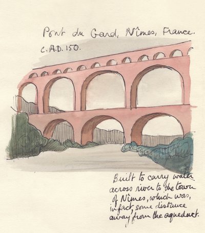 Pont du Gard, Nîmes, France, 1951 - Shirley Markham