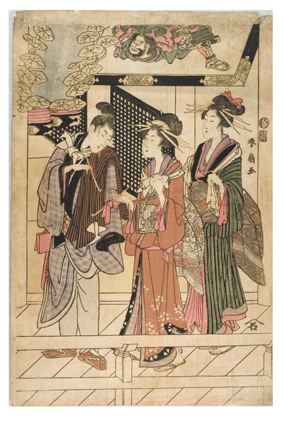 Visite à un sanctuaire - Shunsen Katsukawa