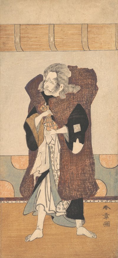 Le Cinquième Ichikawa Danjuro en vieil homme aux longs cheveux gris, vers 1773 - Shunsho