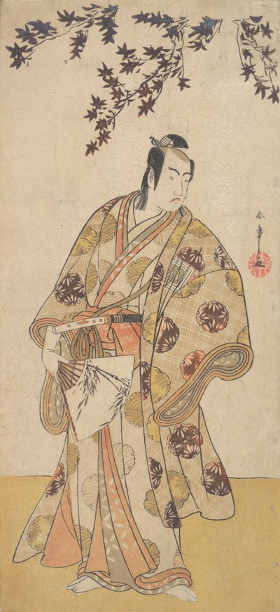 Le troisième Ichikawa Yaozo en daimyo sous un érable, vers 1783 - Shunsho