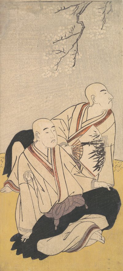 Le troisième Sawamura Sojuro et le deuxième Ichikawa Monnosuke en moines bouddhistes - Shunsho