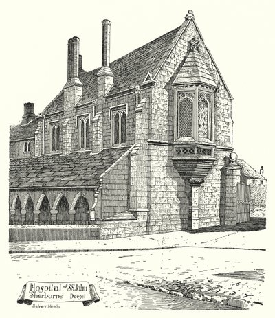 Hôpital Saint-Jean, Sherborne, Dorset (gravure) - Sidney Heath